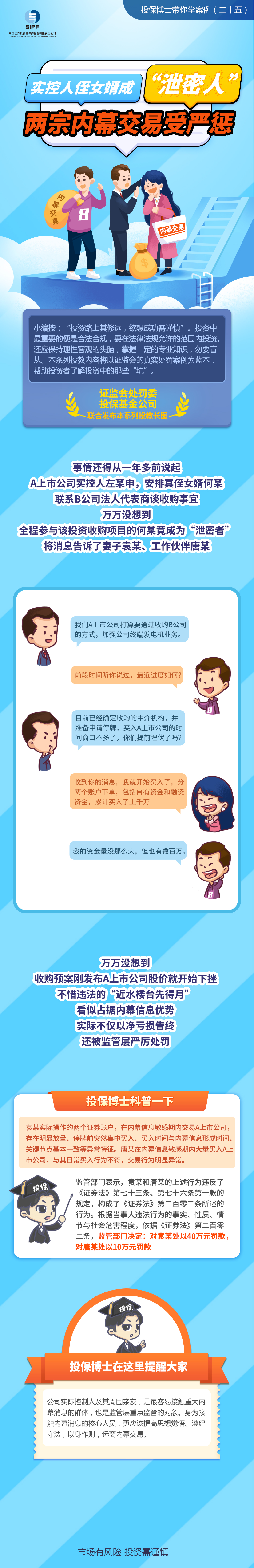 [投保博士課堂]實控人侄女婿成“泄密人”，兩種內幕交易受嚴懲